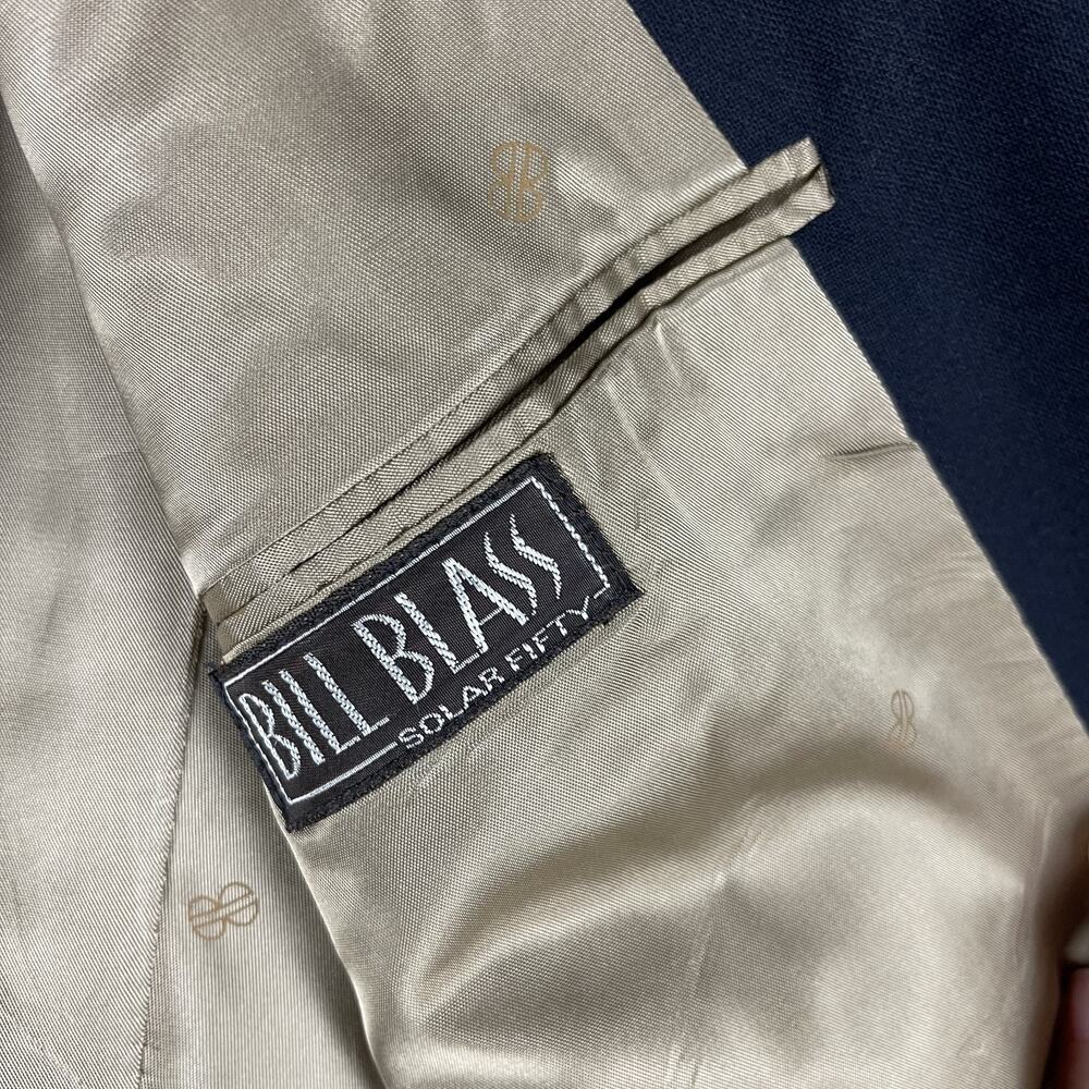 Vintage Bill Blass Blazer Sport Coat Men 40R Black Gold Button Classic Career - Picture 6 of 16